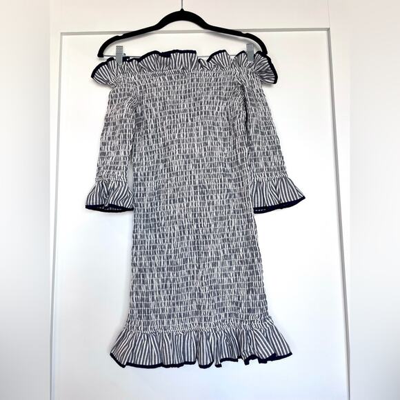 Lovers + Friends Salsita Smocked Cotton Mini Dress in Nautical Size Small - Picture 7 of 12